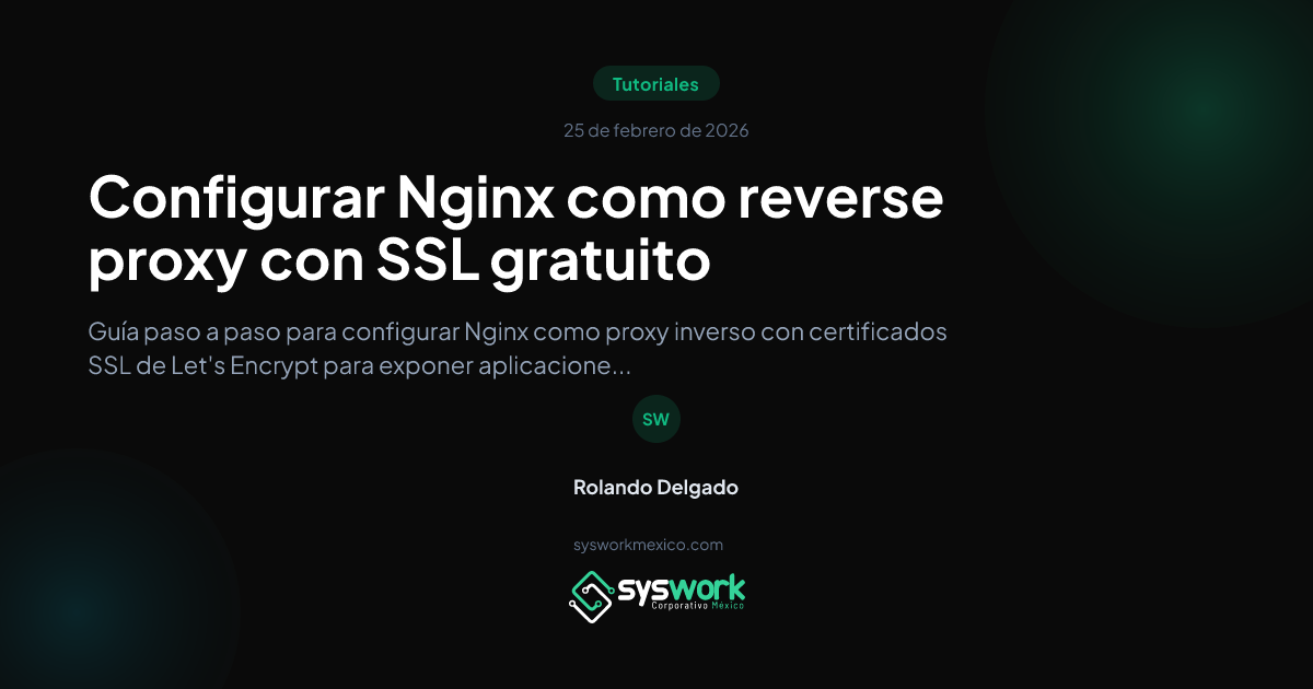 Nginx como reverse proxy con SSL | Syswork México