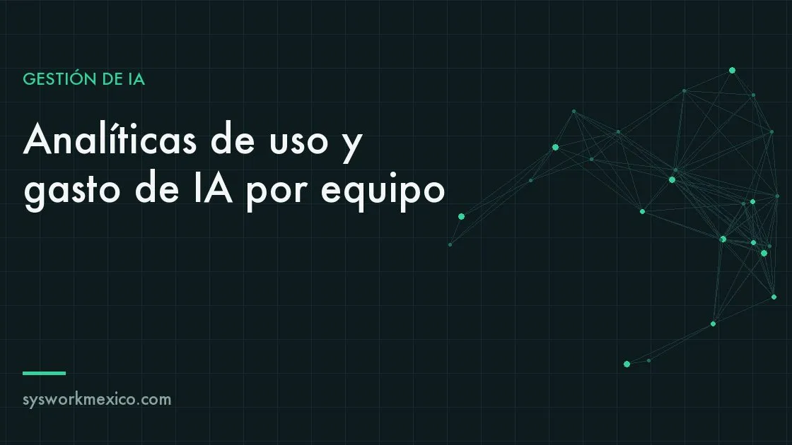 Tablero de control mostrando gráficas de uso y costo de herramientas de inteligencia artificial por equipo