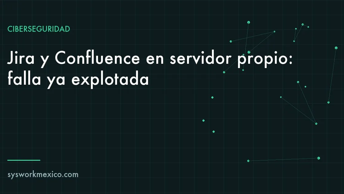 Servidor en un rack con una pantalla que muestra un tablero de tareas y una alerta de seguridad