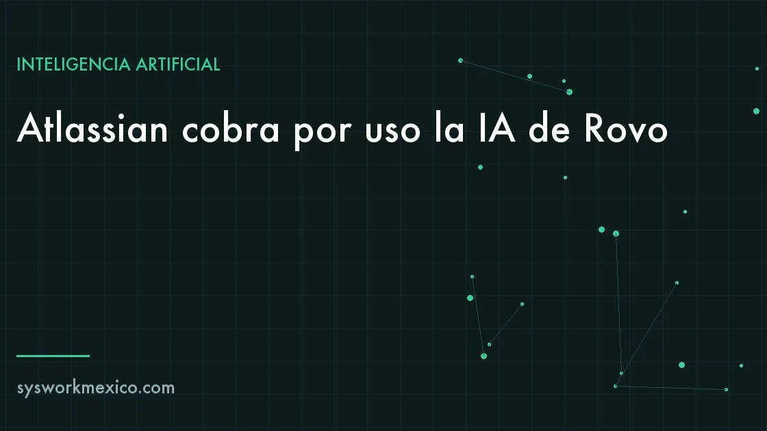 Panel de administración de Atlassian con una gráfica de consumo de créditos de Rovo acercándose al límite mensual y un aviso al 80 por ciento
