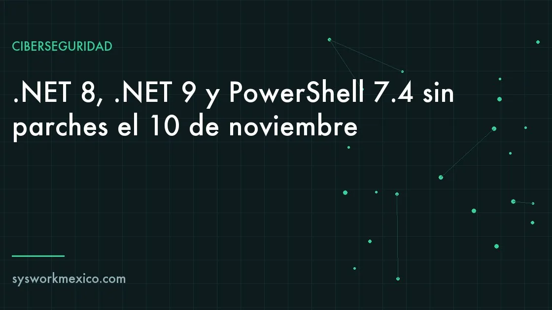 Responsable de sistemas revisando en una terminal la versión de .NET instalada en un servidor junto a un calendario marcado el 10 de noviembre