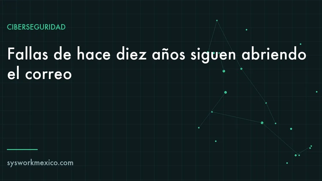 Rack de servidores antiguos con etiquetas de fechas viejas junto a una pantalla con alertas de seguridad
