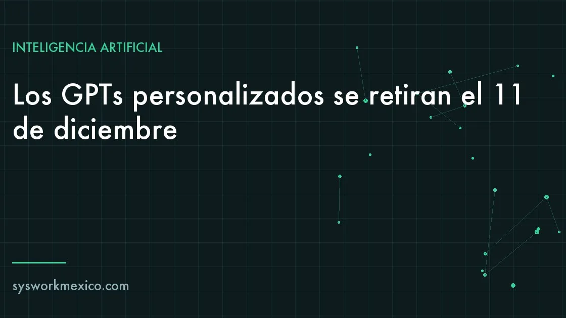 Pantalla de computadora con un asistente de IA y una lista de asistentes personalizados marcados para migración
