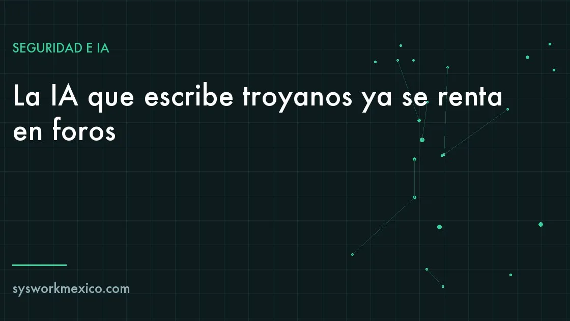 Terminal con código generado automáticamente y una advertencia de seguridad