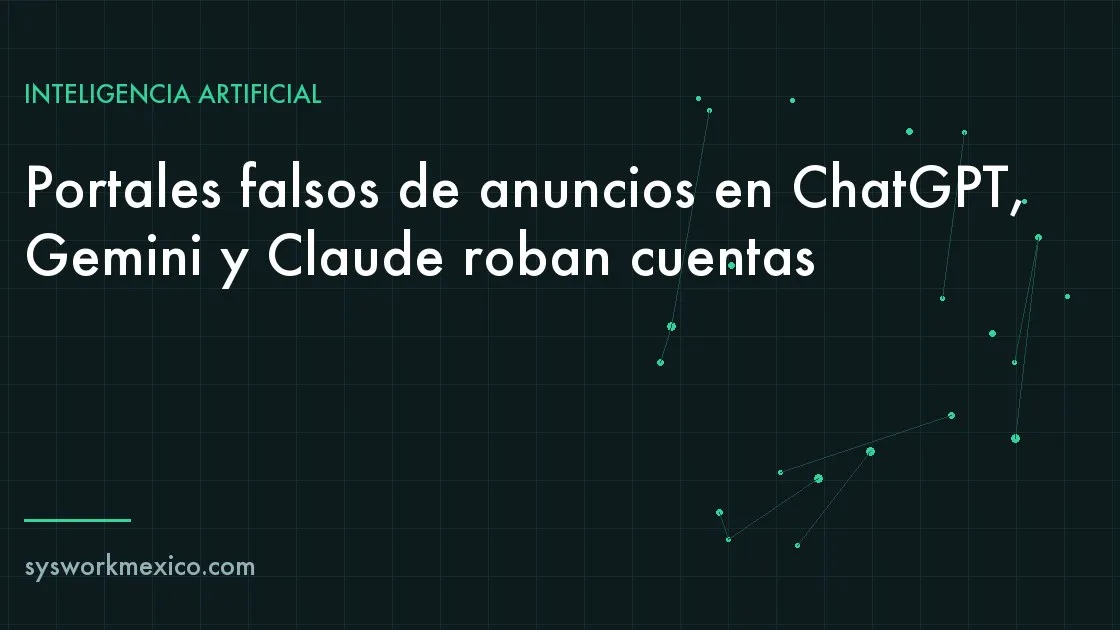 Ventana de inicio de sesión falsa dibujada dentro de una página que imita un portal de anuncios de IA
