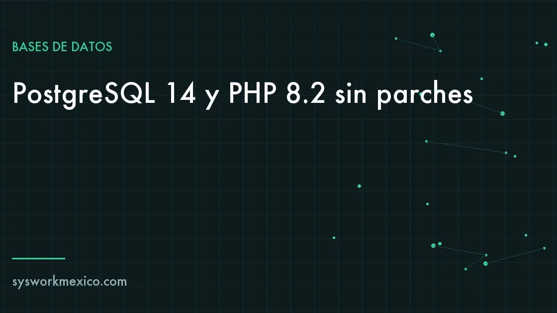 Terminal de un servidor Linux mostrando la versión de PostgreSQL y de PHP junto a un calendario con el 12 de noviembre y el 31 de diciembre marcados