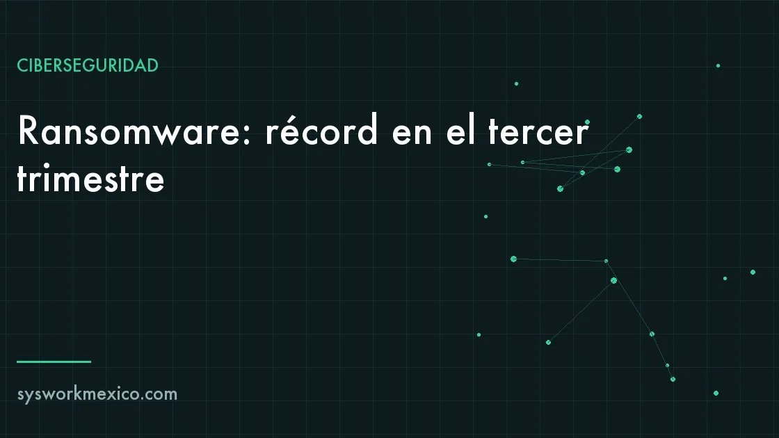 Gráfica de barras con el número de ataques de ransomware por trimestre y el último trimestre resaltado