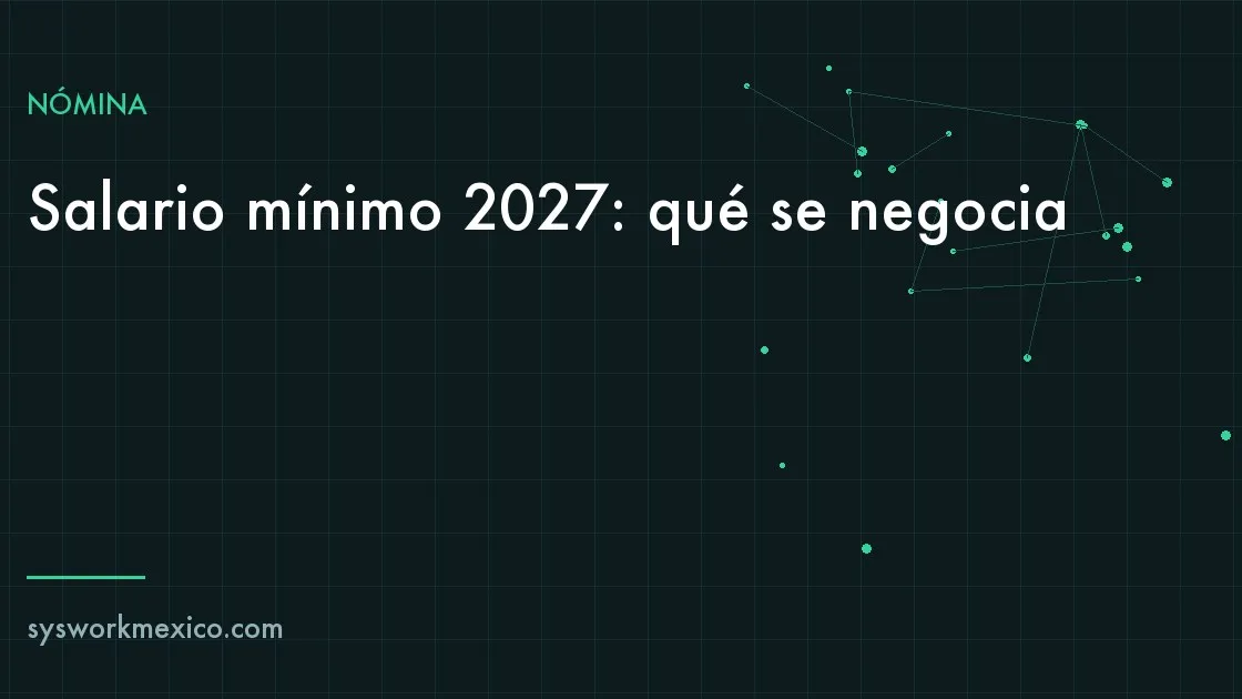 Tres flechas de distinta altura sobre un recibo de nómina, representando los escenarios de aumento al salario mínimo 2027