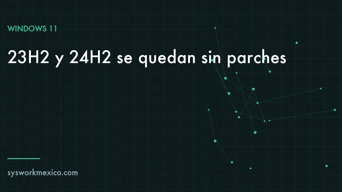 Laptop de oficina con la pantalla Acerca de de Windows 11 mostrando la versión instalada y un calendario marcado en el 10 de noviembre