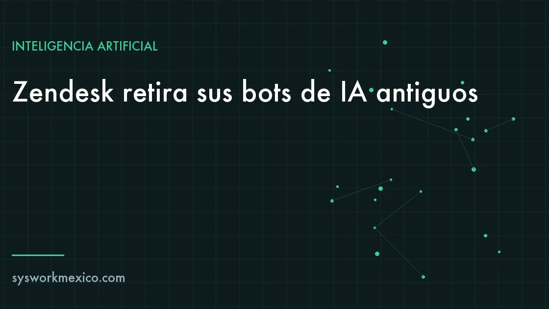 Pantalla de una mesa de ayuda con un chatbot de atención a clientes y un aviso de migración programada para enero de 2027