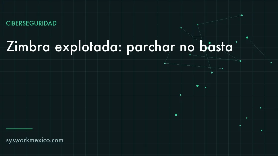 Servidor de correo en un centro de datos con una alerta de intrusión y archivos sospechosos resaltados