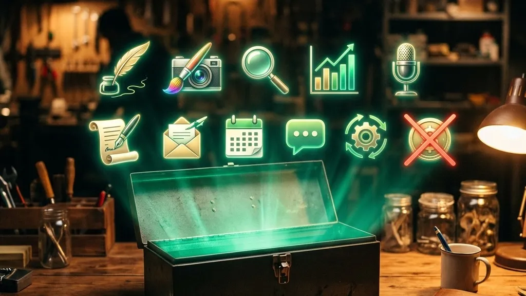 Caja de herramientas digital abierta con diez utilidades de IA gratuitas para pequeñas empresas