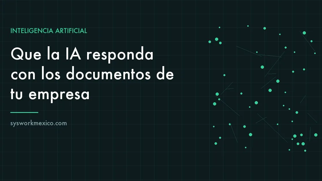 Carpetas de documentos de una empresa organizadas junto a una pantalla con un asistente de inteligencia artificial