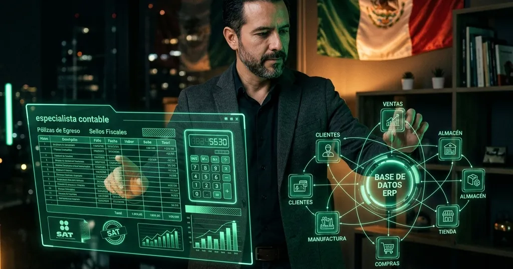 Sistema contable mexicano frente a un ERP integral de código abierto sobre un escritorio de PyME