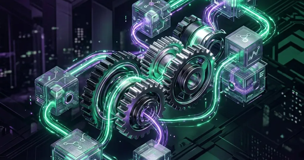 Ilustración comparativa de los ERP open source Odoo y ERPNext para manufactura