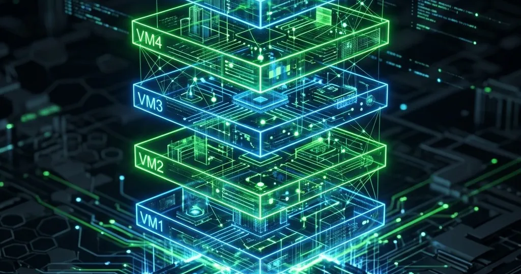 Ilustración comparativa de las plataformas de virtualización Proxmox y VMware