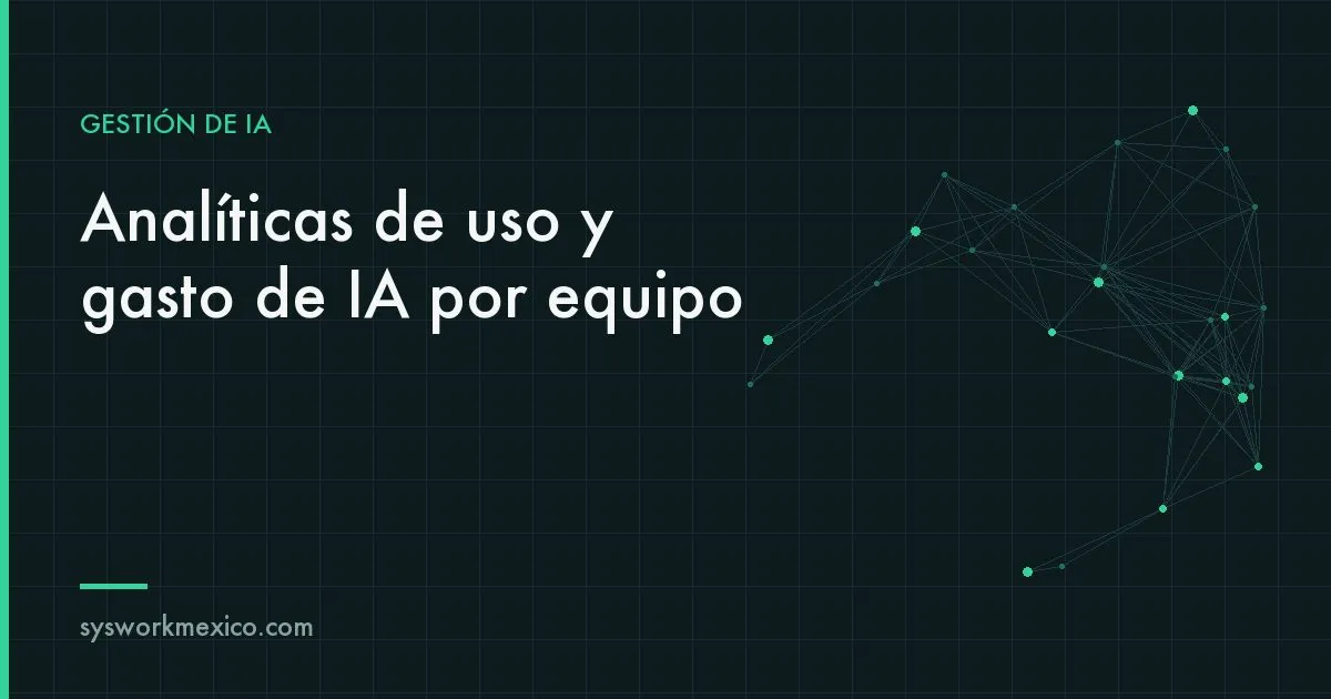 Tablero de control mostrando gráficas de uso y costo de herramientas de inteligencia artificial por equipo