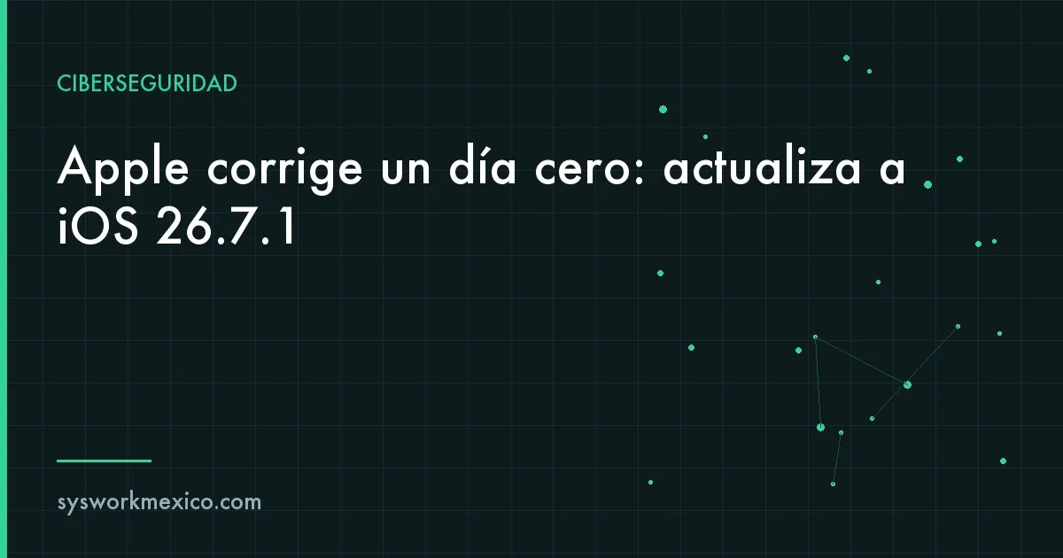 Pantalla de un teléfono con una actualización de seguridad pendiente sobre un escritorio de oficina