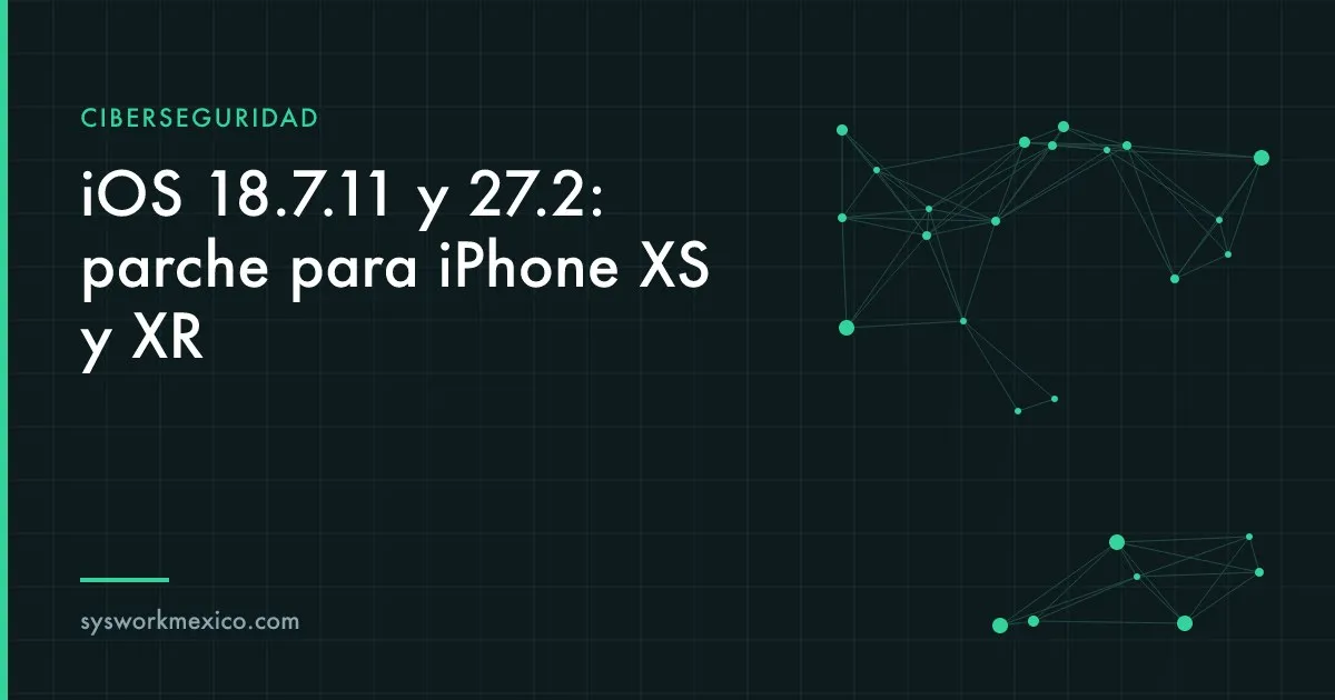 Varios iPhone de distintas generaciones sobre un escritorio de oficina, uno de ellos mostrando una actualización de software pendiente
