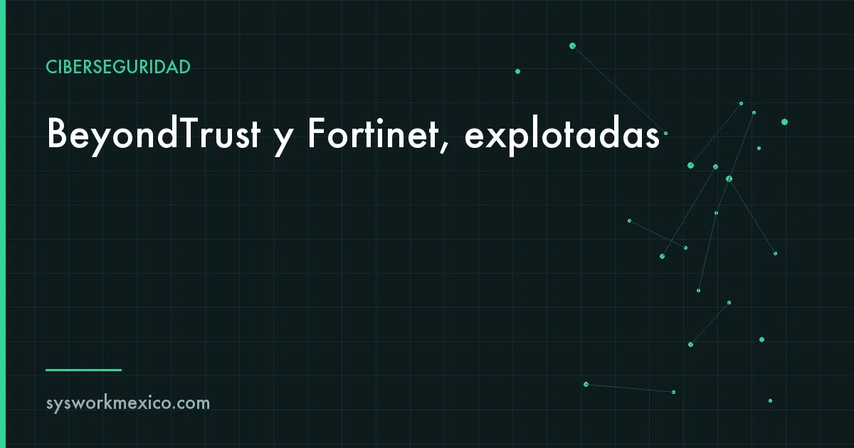 Firewall y consola de soporte remoto conectados a varias oficinas, con una alerta roja sobre el enlace del proveedor