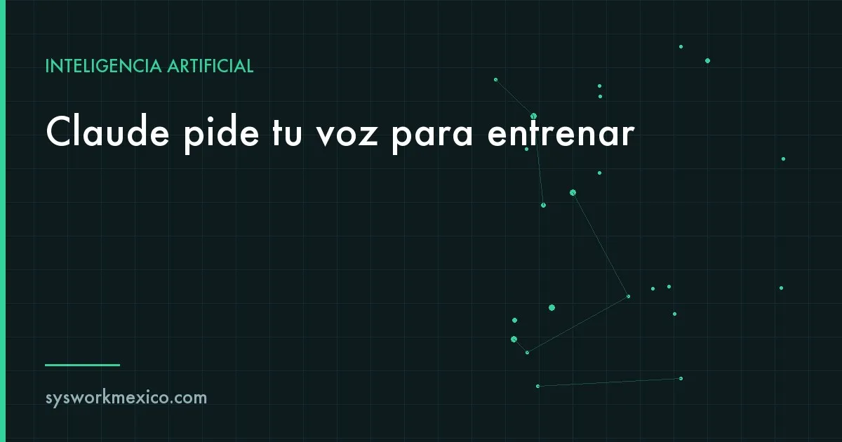 Persona dictando a un asistente de inteligencia artificial en su teléfono dentro de una oficina