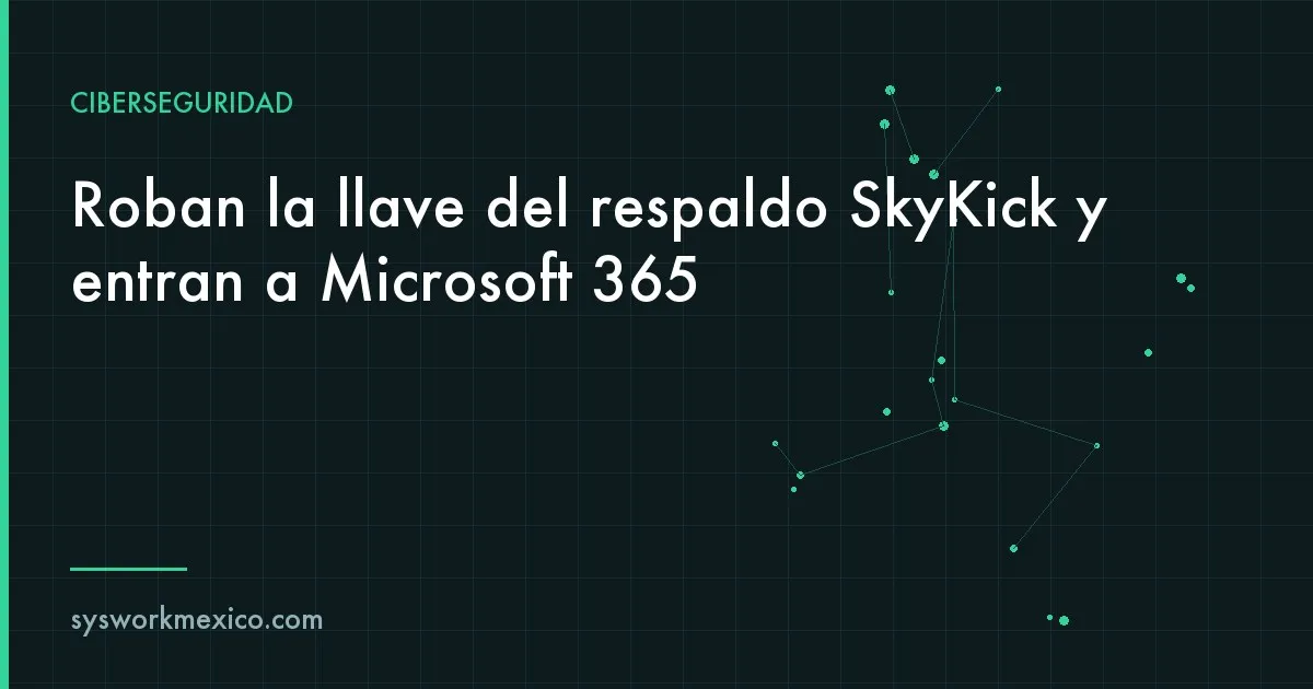 Nube de respaldo conectada a varios tenants de Microsoft 365, con una llave roja que abre todos a la vez