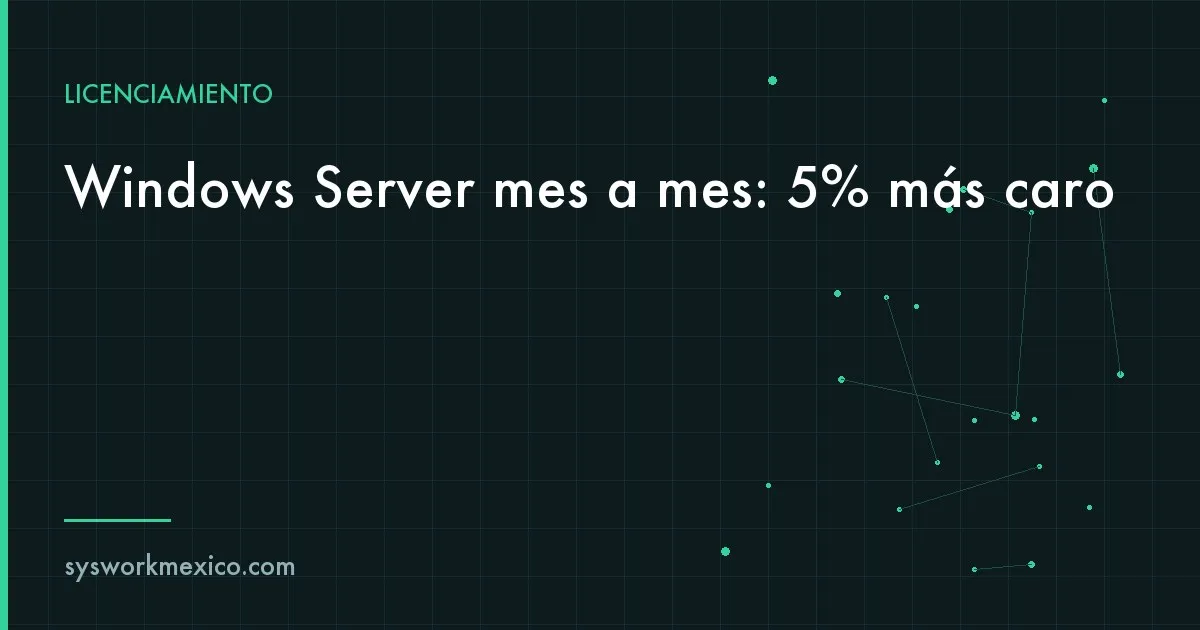 Calculadora y factura de licencias de software sobre un escritorio junto a un servidor