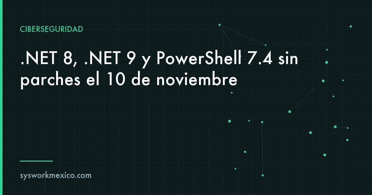 Responsable de sistemas revisando en una terminal la versión de .NET instalada en un servidor junto a un calendario marcado el 10 de noviembre