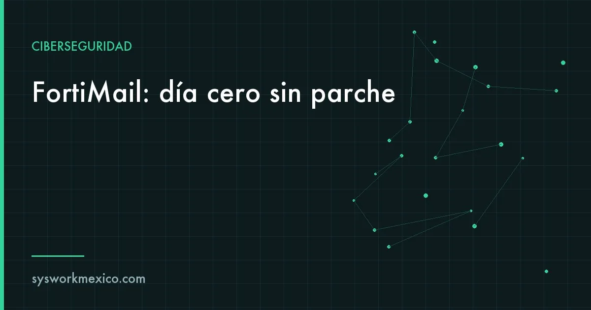 Servidor de correo en un rack con una alerta roja de vulnerabilidad crítica sobre un sobre de correo