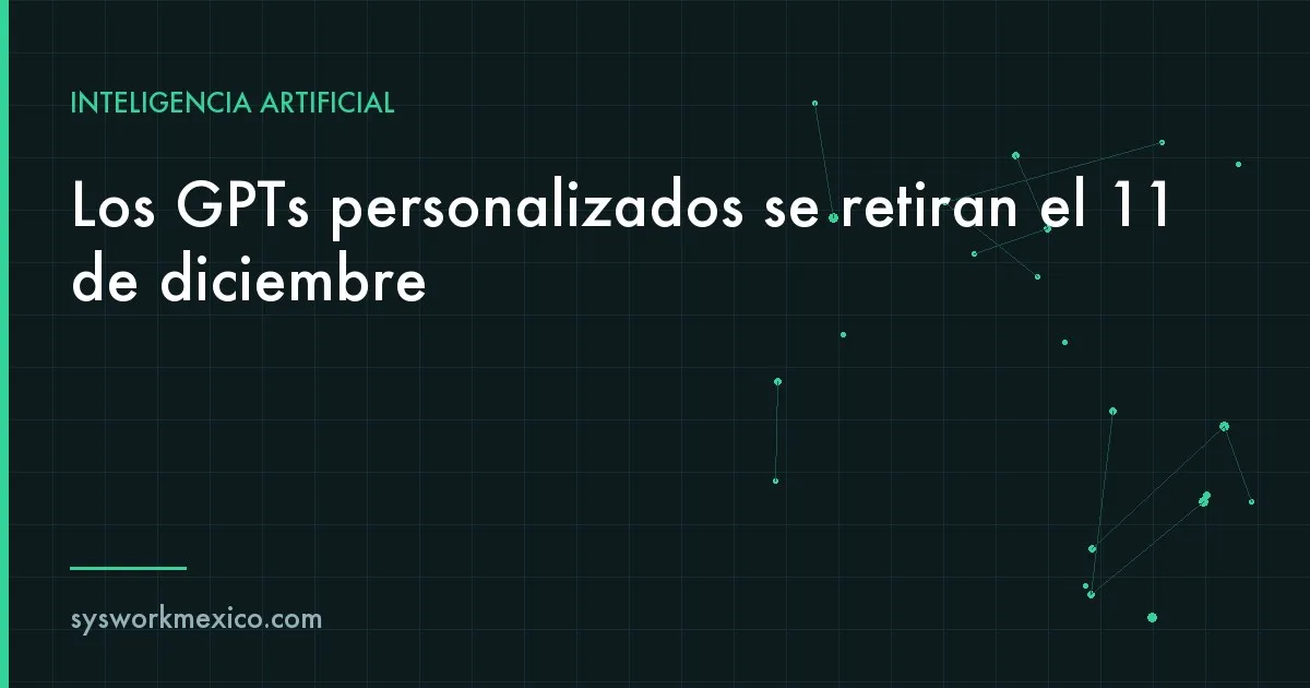 Pantalla de computadora con un asistente de IA y una lista de asistentes personalizados marcados para migración