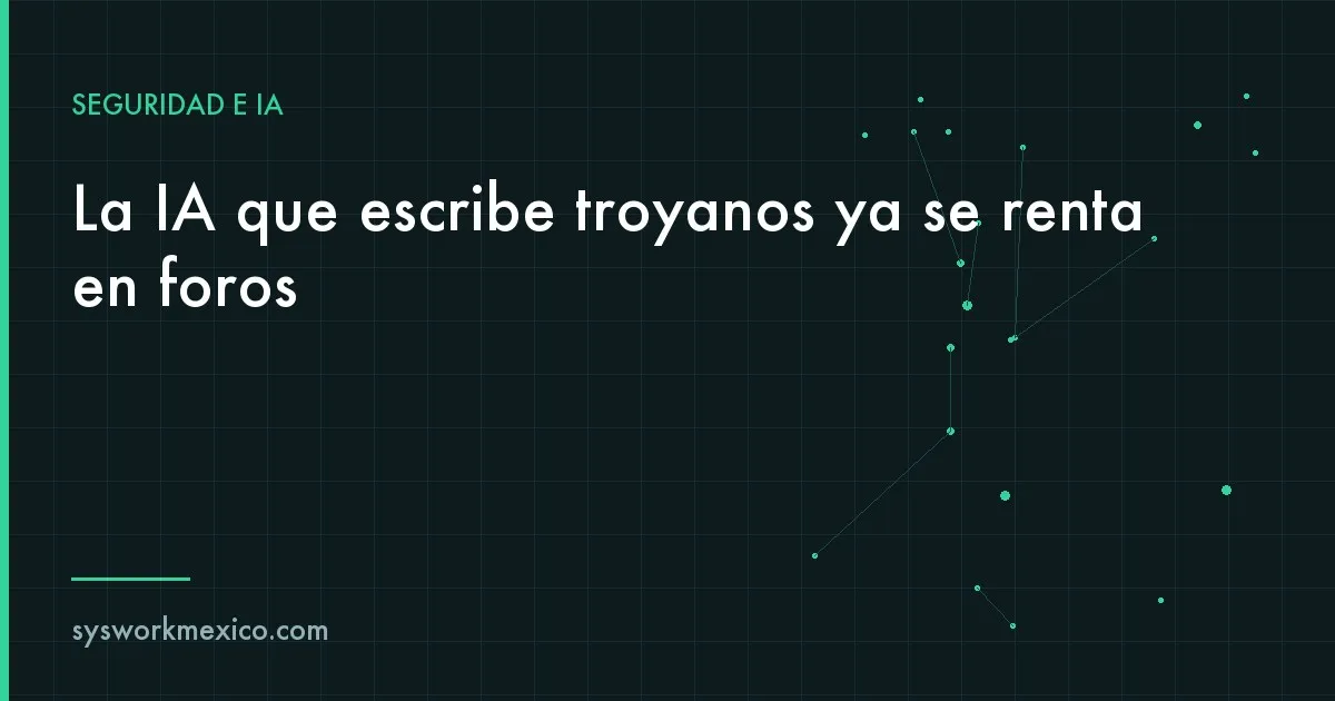 Terminal con código generado automáticamente y una advertencia de seguridad