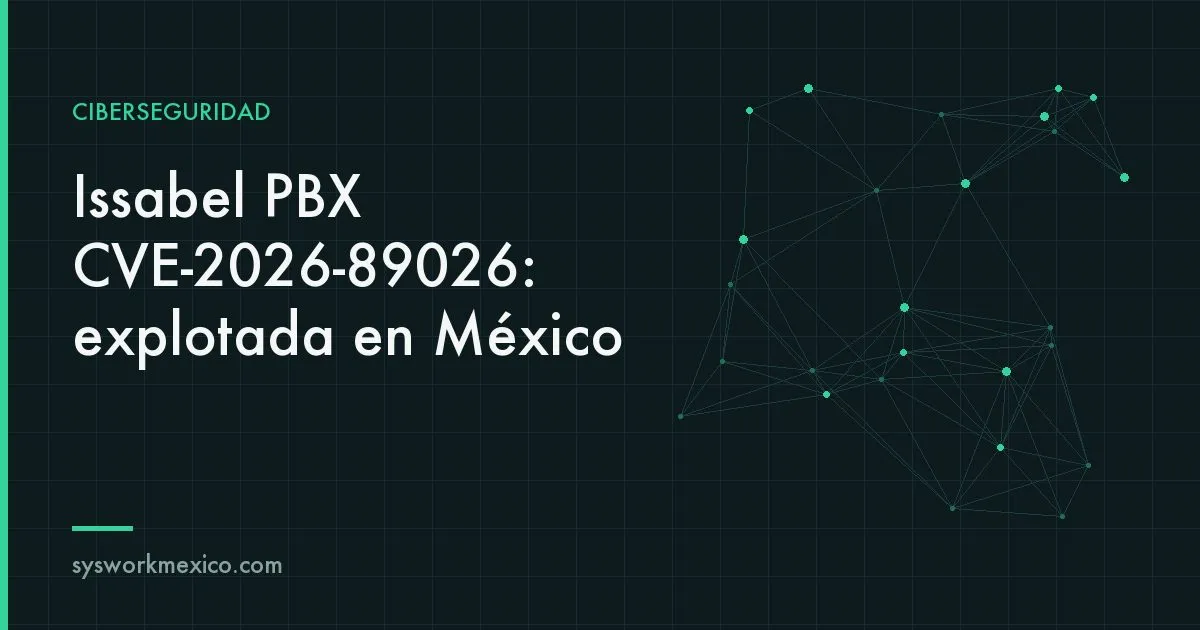 Conmutador telefónico IP montado en el rack de comunicaciones de una oficina