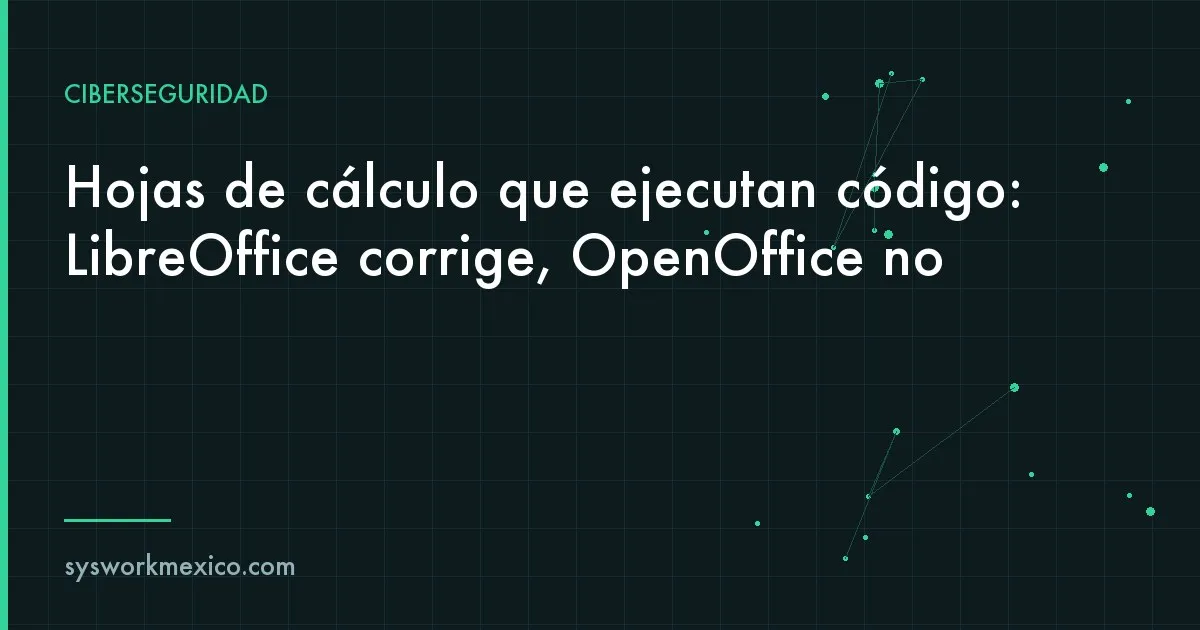 Hoja de cálculo abierta en una computadora de oficina con una alerta de seguridad superpuesta
