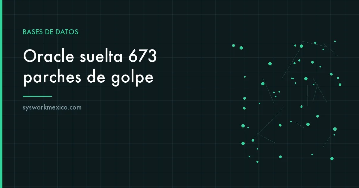 Consola de administración de una base de datos empresarial mostrando el estado de los parches aplicados