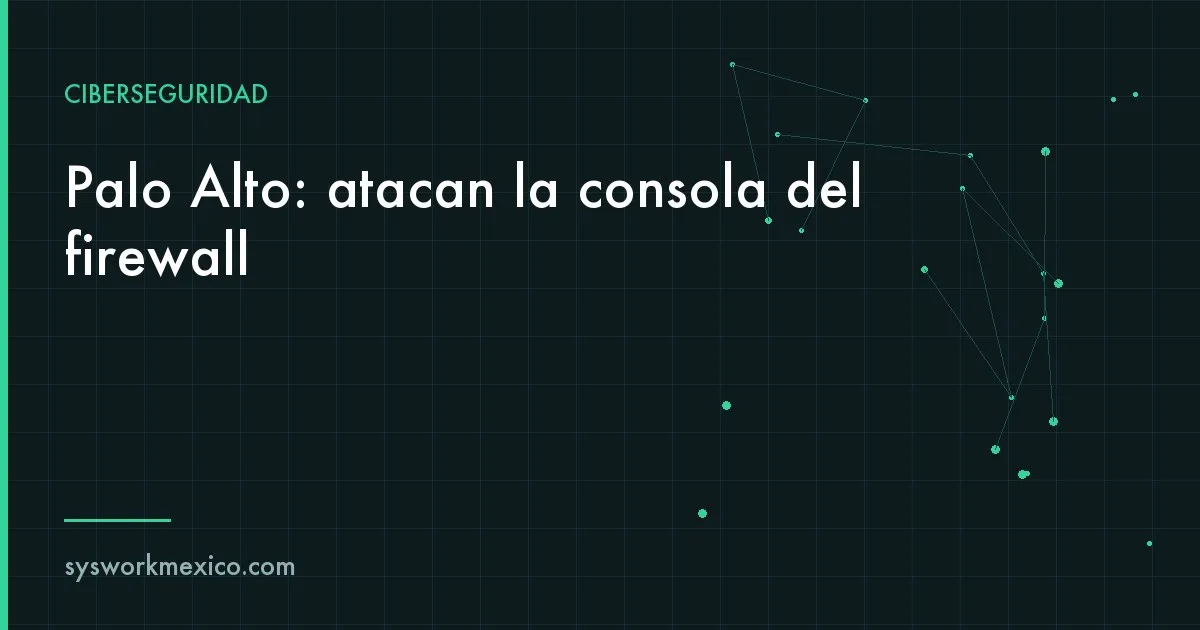 Firewall de rack con luces de estado encendidas y un candado sobrepuesto en la consola de administración