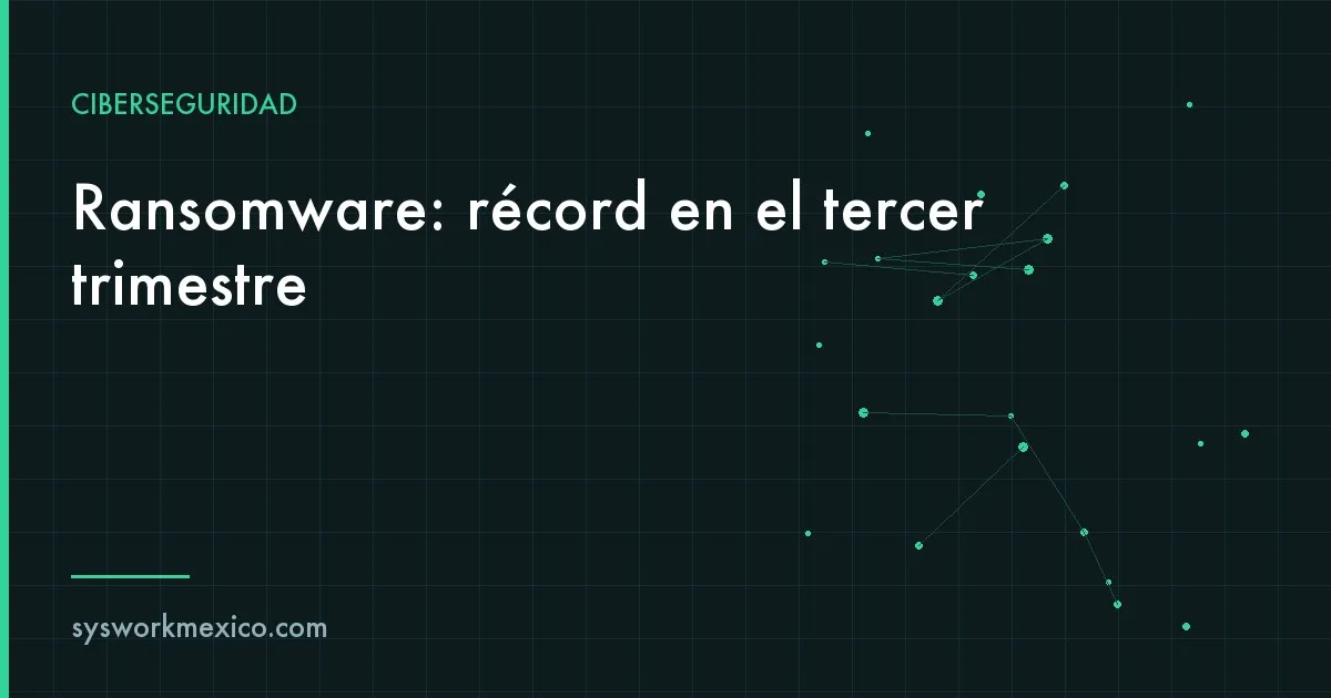 Gráfica de barras con el número de ataques de ransomware por trimestre y el último trimestre resaltado
