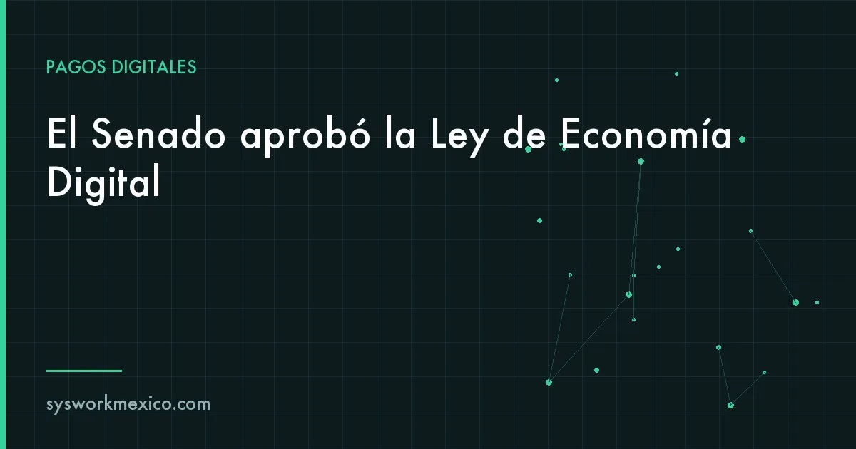 Pleno del Senado con un ícono de pago con código QR y un calendario marcando la publicación en el Diario Oficial