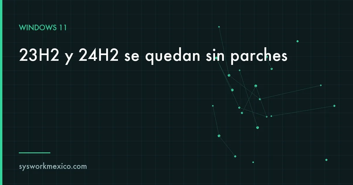 Laptop de oficina con la pantalla Acerca de de Windows 11 mostrando la versión instalada y un calendario marcado en el 10 de noviembre