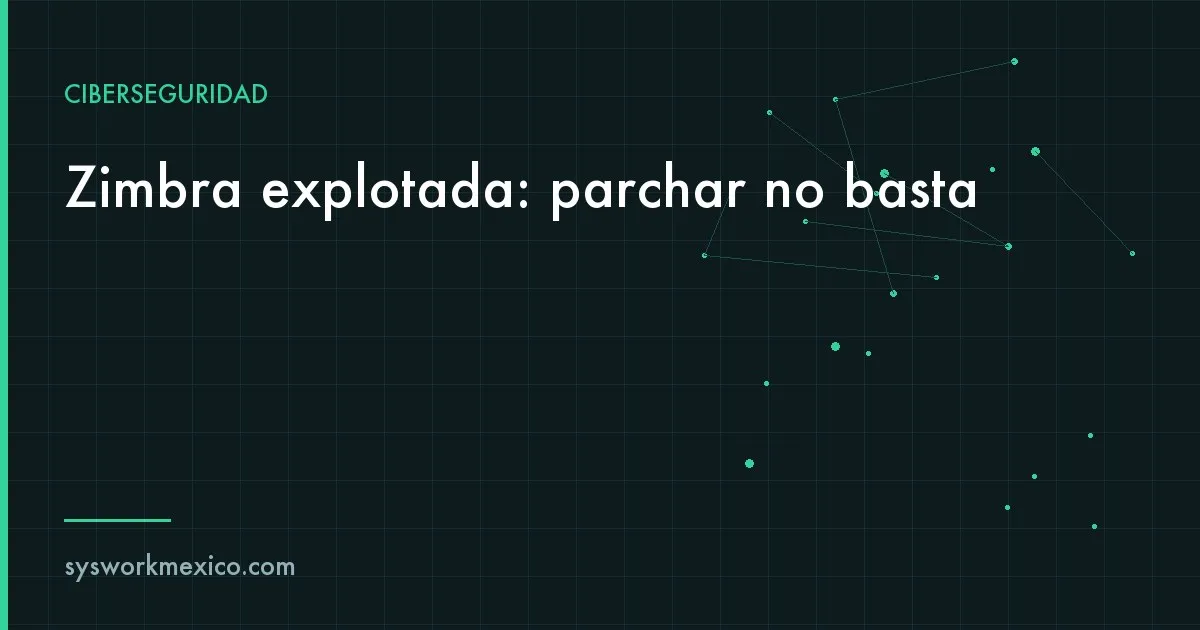 Servidor de correo en un centro de datos con una alerta de intrusión y archivos sospechosos resaltados