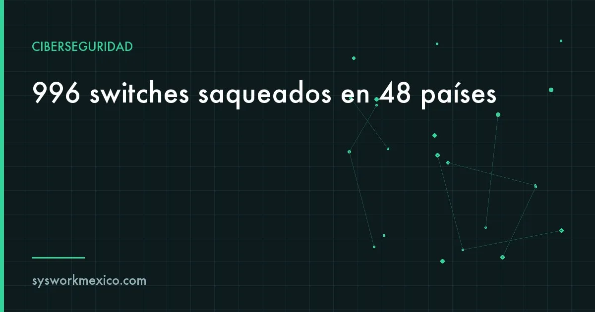 Switch administrable de ocho puertos con cables de red conectados en un gabinete pequeño