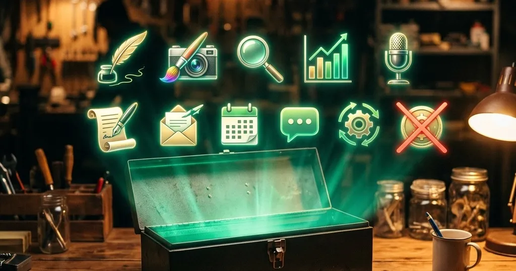 Caja de herramientas digital abierta con diez utilidades de IA gratuitas para pequeñas empresas