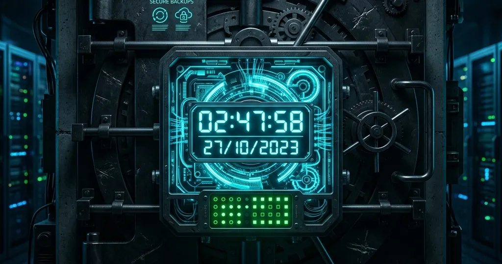 Ilustración conceptual de un backup automatizado con Python y cron en Linux