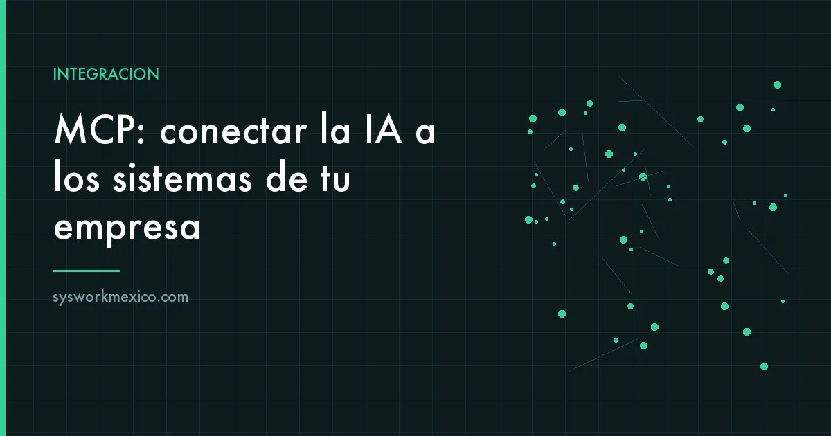 Diagrama de conexión entre un asistente de inteligencia artificial y los sistemas internos de una empresa
