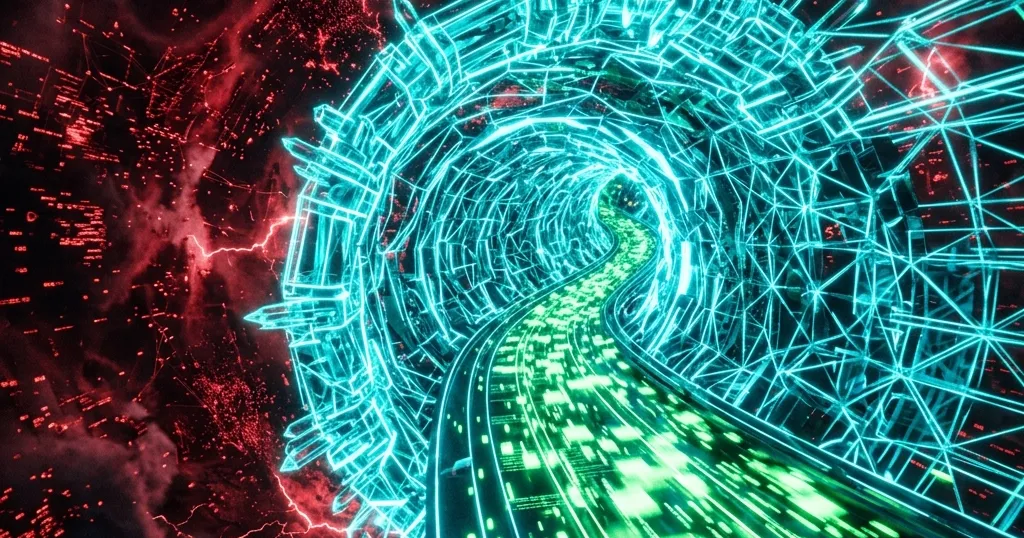Ilustración conceptual de un túnel VPN seguro con WireGuard en un servidor