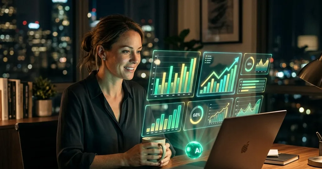 Dashboard de ventas con gráficas generándose con ayuda de inteligencia artificial
