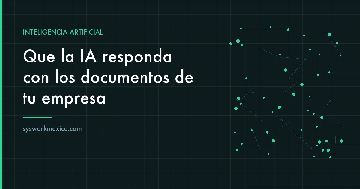 Carpetas de documentos de una empresa organizadas junto a una pantalla con un asistente de inteligencia artificial