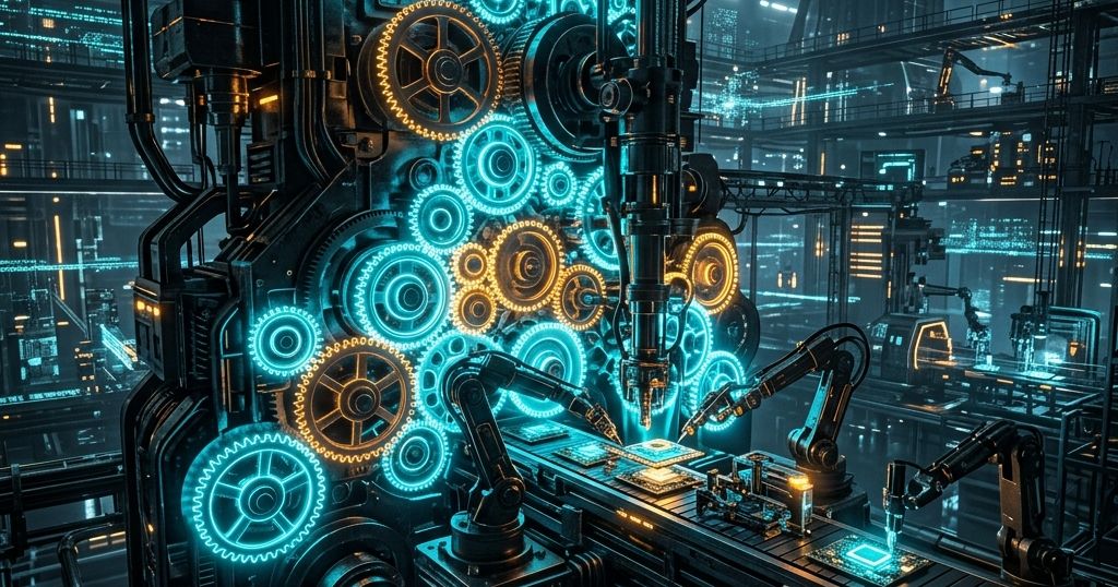 Diagrama conceptual de tecnología para manufactura con control de producción