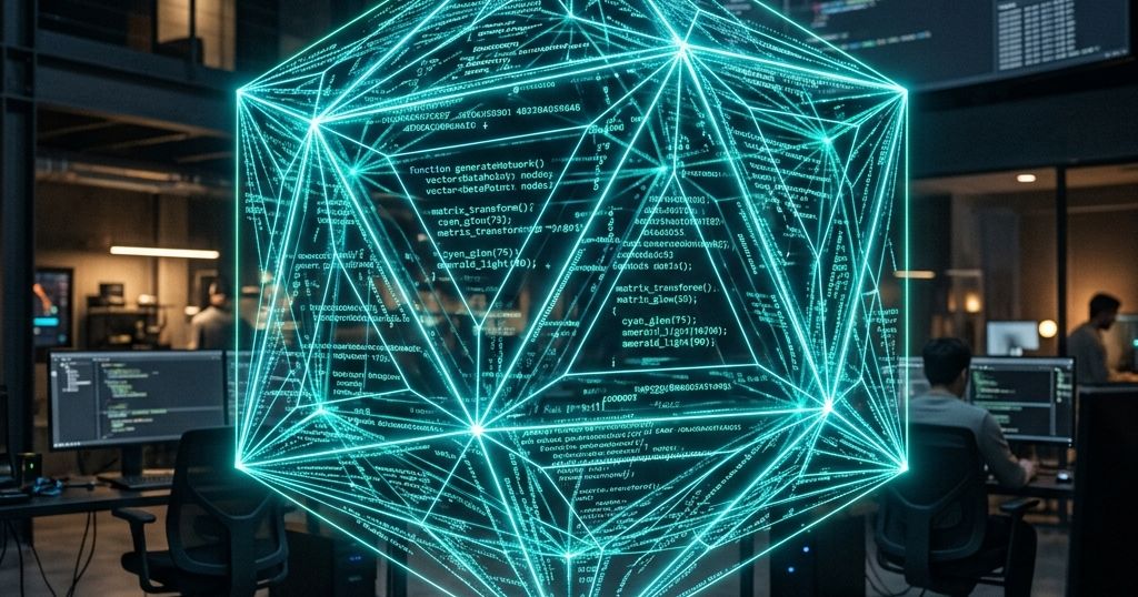Ilustración de desarrollo de software a medida con APIs e integraciones