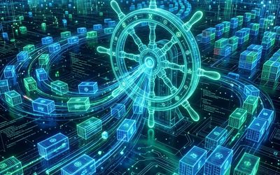 Diagrama conceptual de la comparación entre Docker y Kubernetes