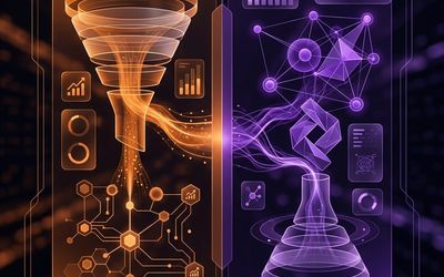 Ilustración comparativa de HubSpot y Odoo CRM para equipos de ventas B2B
